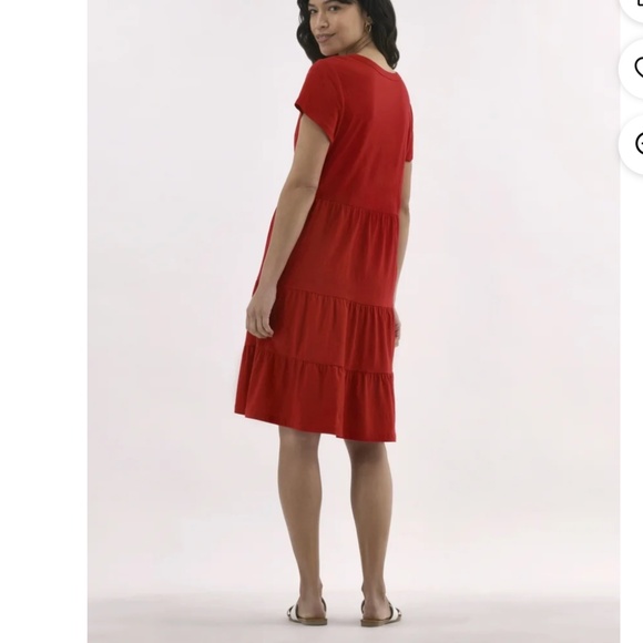Time and Tru Women’s Red Balloon Pocket Tiered Dress Size XL NEW - Picture 2 of 6
